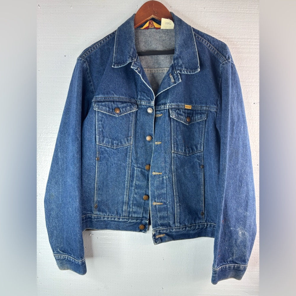 Rustler XL Vintage Men’s Trucker Denim Jeans Jacket